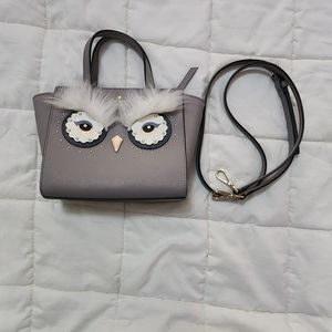 Kate Spade Star Bright Owl Mini Hadlee Cityscape Gray Crossbody bag